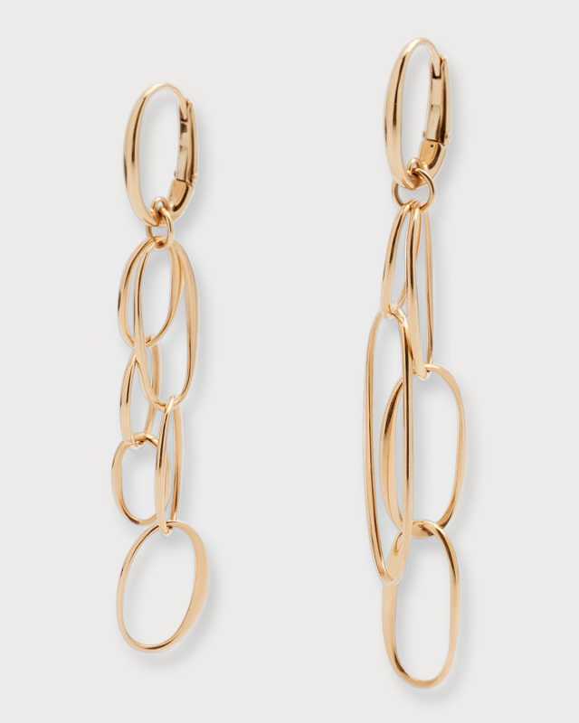18k Rose Gold Oval-Link Earrings
